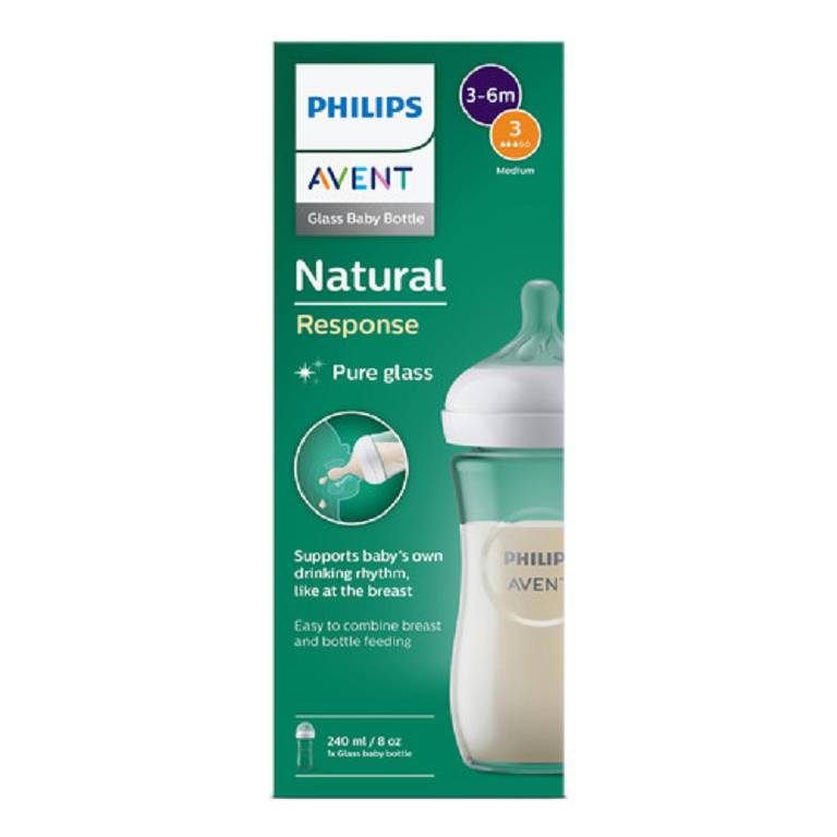 AVENT BIB NAT 3,0 VETRO 240ML